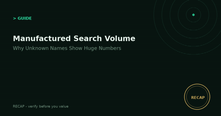 Manufactured Search Volume: Why Unknown Site Names Show Huge Numbers