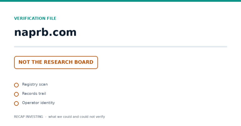 Naprb.com: Verification File - Not the North Pacific Research Board