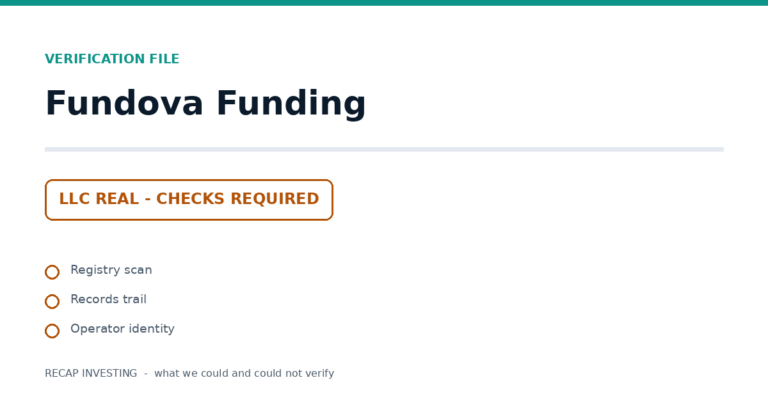 Fundova Funding: Verification File - The LLC, the Loan Texts, the Checks to Run