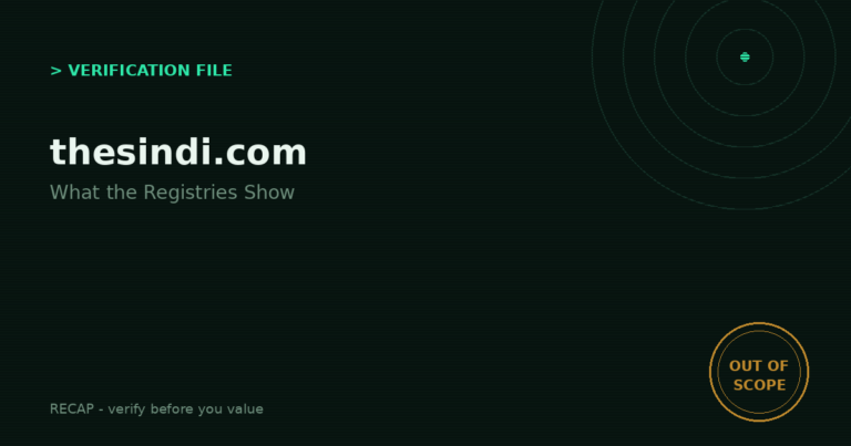 Thesindi.com: Verification File — What the Registries Show