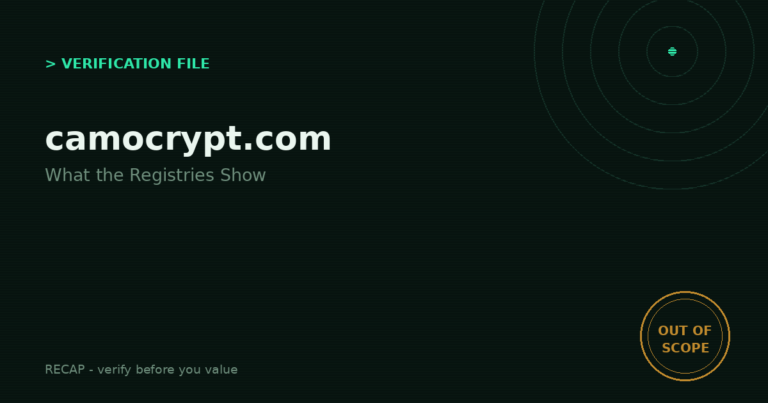 Camocrypt.com: Verification File — Crypto Name, No Crypto Platform