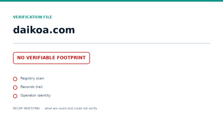 Daikoa.com: Verification File - What the Registries Show