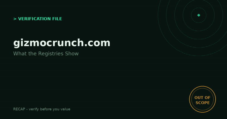 Gizmocrunch.com: Verification File - Subject and Publisher of the Swarm