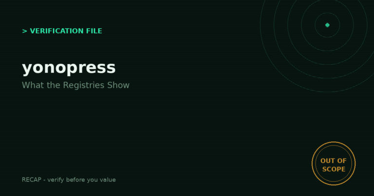 Yonopress: Verification File — Two Domains, One Name, Zero Registrations