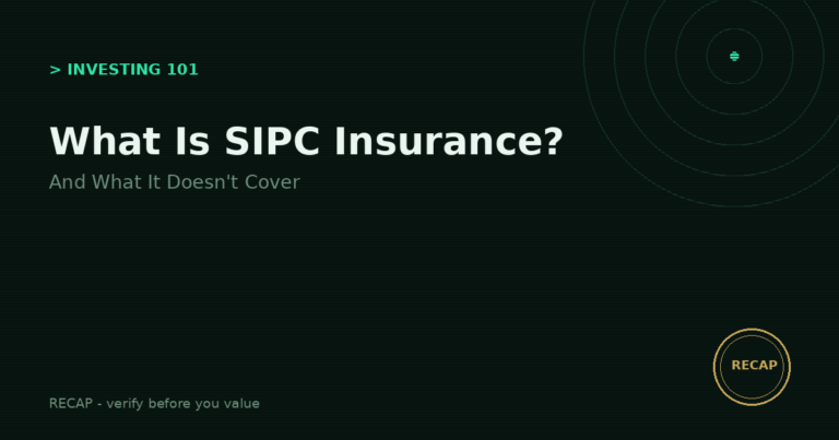 What Is SIPC Insurance? (And the Three Things It Never Covers)