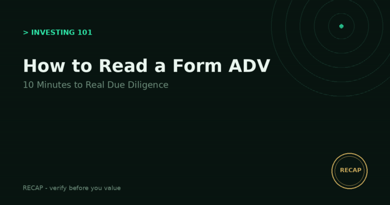 How to Read a Form ADV in 10 Minutes