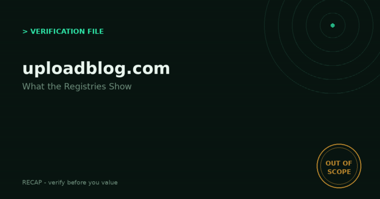 Uploadblog.com: Verification File — What the Registries Show