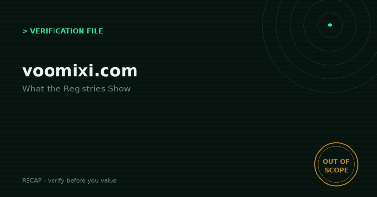 Voomixi.com: Verification File - What the Registries Show