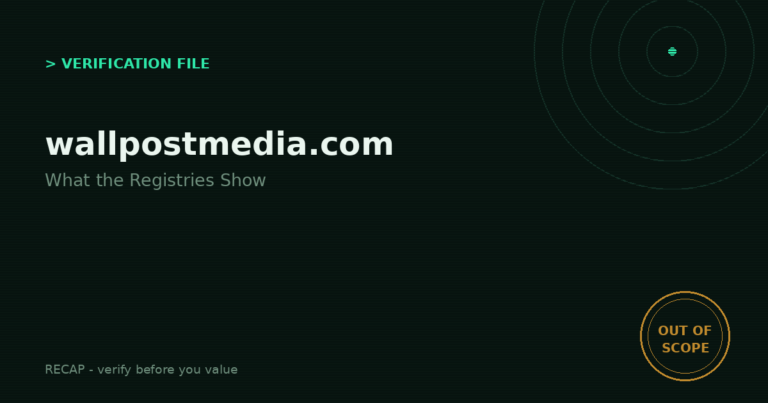 Wallpostmedia.com: Verification File - What the Registries Show