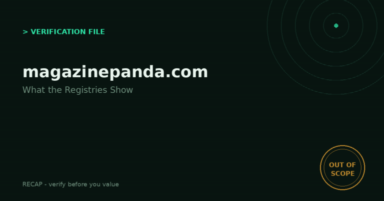 Magazinepanda.com: Verification File - What the Registries Show