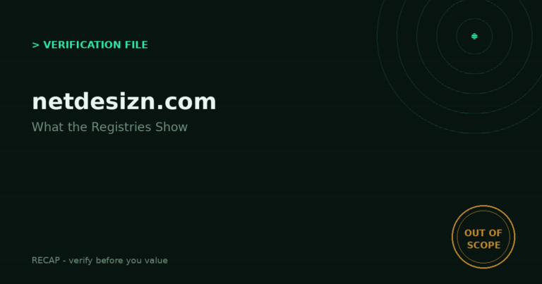 Netdesizn.com: Verification File - What the Registries Show