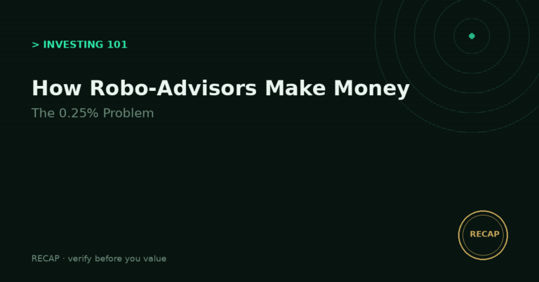 How Robo-Advisors Actually Make Money (The 0.25% Problem)